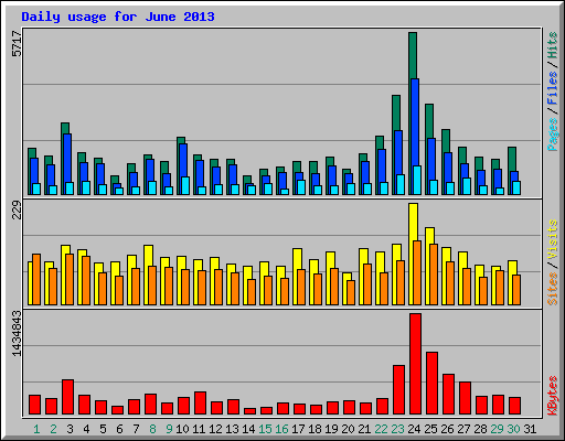 Daily usage for June 2013