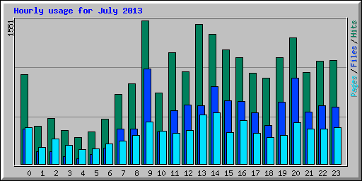 Hourly usage for July 2013