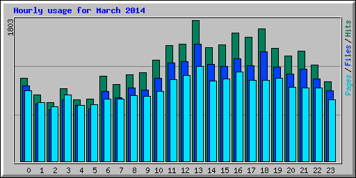 Hourly usage for March 2014