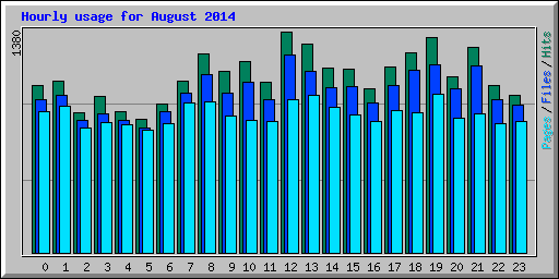 Hourly usage for August 2014