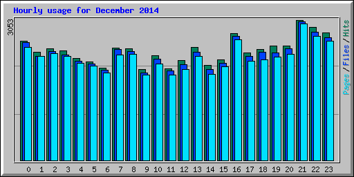 Hourly usage for December 2014