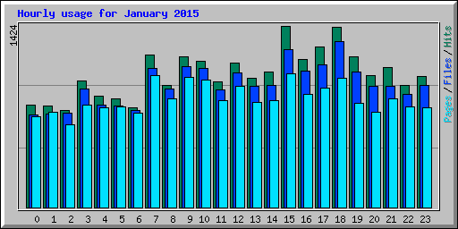 Hourly usage for January 2015