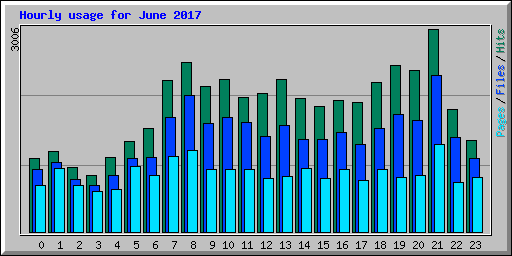 Hourly usage for June 2017
