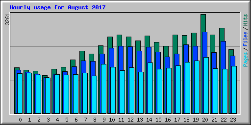 Hourly usage for August 2017
