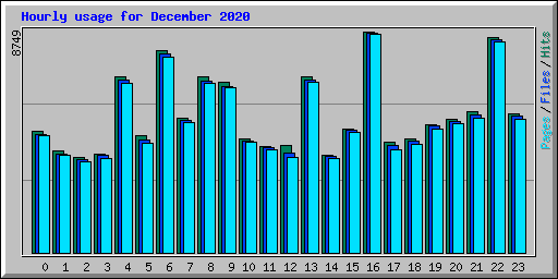 Hourly usage for December 2020