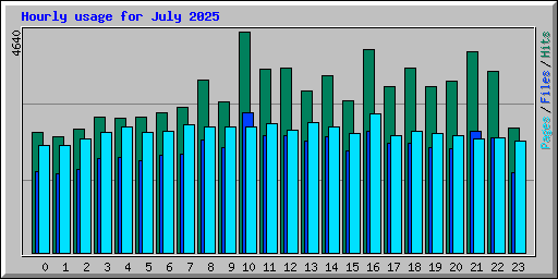 Hourly usage for July 2025