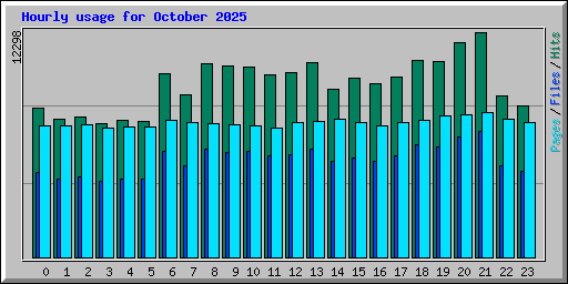 Hourly usage for October 2025